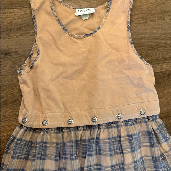 Paquette Vintage Women’s Cottagecore Plaid Skirt/Top/Dress Button Accents Sz M - Picture 3 of 10